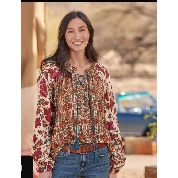 Sundance Tops - Sundance Beauties Grand Top Womens Size M Floral Mixed Print